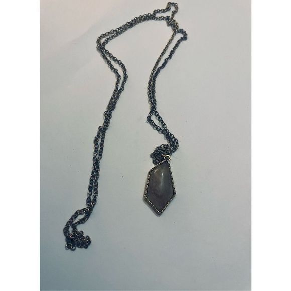 PRETTY BROWN AND GOLD BOHO STONE NECKLACE - Picture 3 of 5